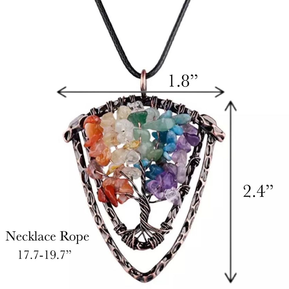Quartz Crystal Tree of Life Healing Necklace - Picture 15 of 15